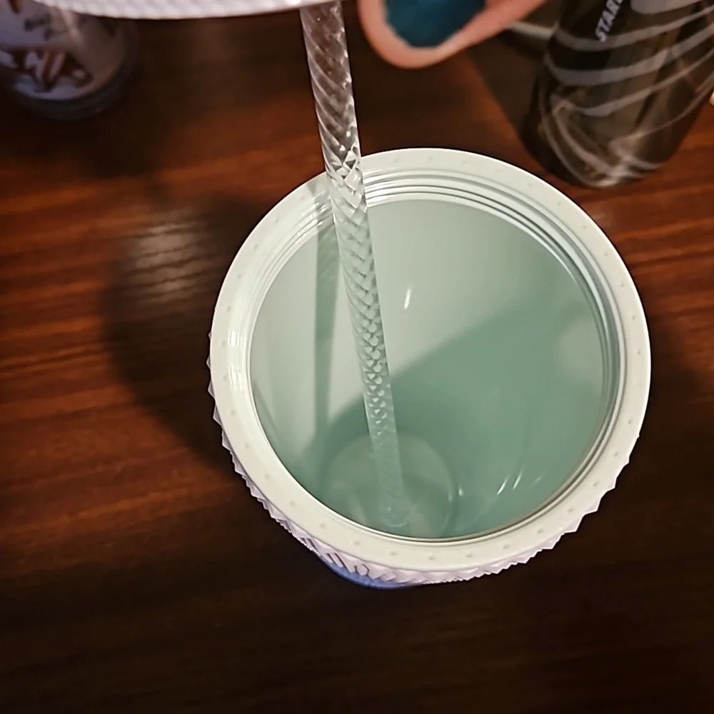 Starbucks Spring 2024 White Studded Bling Cold Cup. NWT. Unreleased! Mint inside - Picture 3 of 3